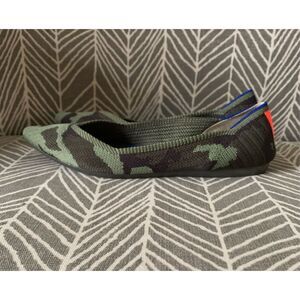 NEW Rothys The Point Olive Camo Ballet Flats Shoes SZ 6.5 NWOT